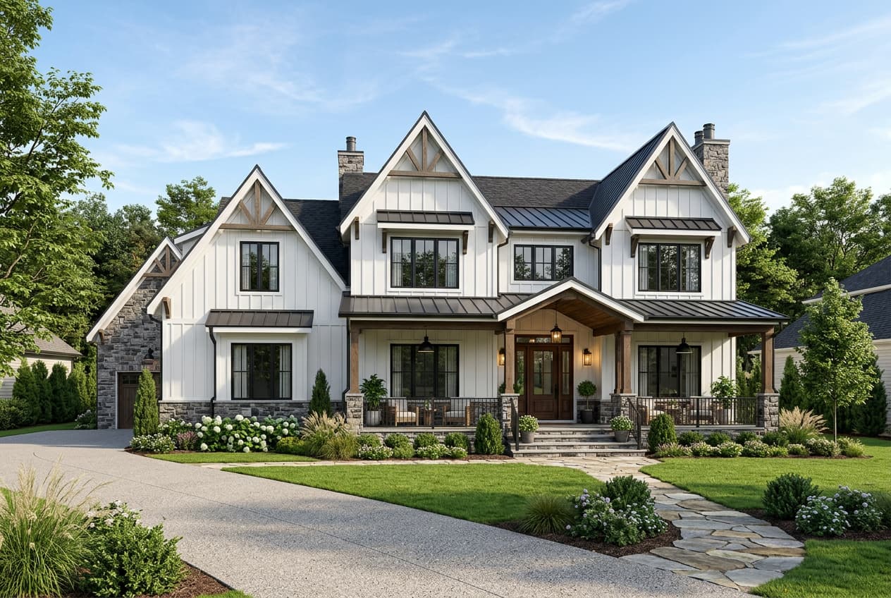 Custom designed luxury modern farmhouse